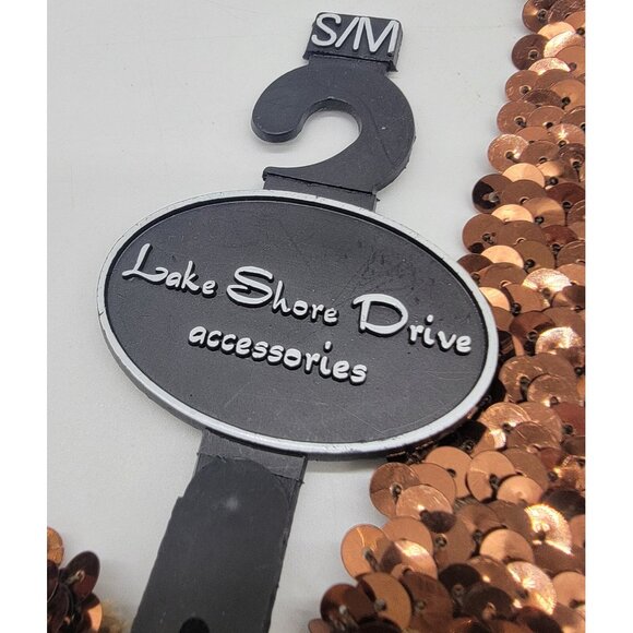 NWT Sequin Boho Statement Copper Color Stretch Lake Shore Drive Belt‎ Sz S/M NEW - Picture 4 of 4